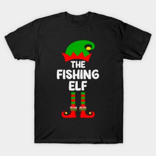 Fishing Elf Matching Family Group Christmas Party Pajama T-Shirt